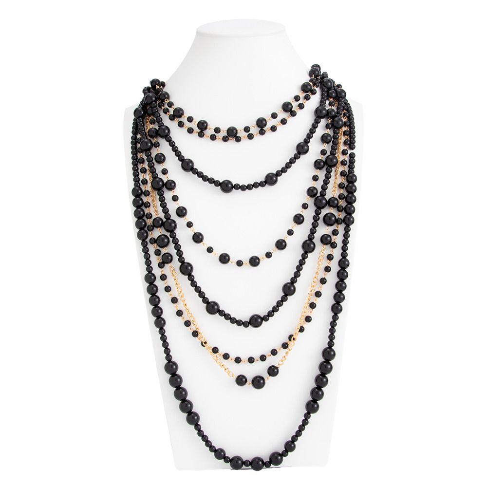 Colier Multistrat cu Perle în Stil Boem Bijuterii Baroc pentru Mireasă Lanț pentru Claviculă pentru Femei Nuntă