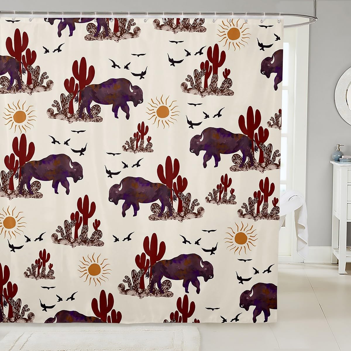 

Leopard Waterproof Shower Curtains Safari Cheetah Print Fabric Bathroom for Boys Girls Wild Animal Geometric Stripe Show 120x180cm