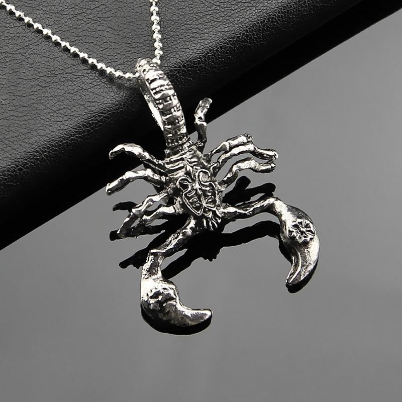Mode Herren Edelstahl Versteck Seil Skorpion Kette Anhänger Halskette