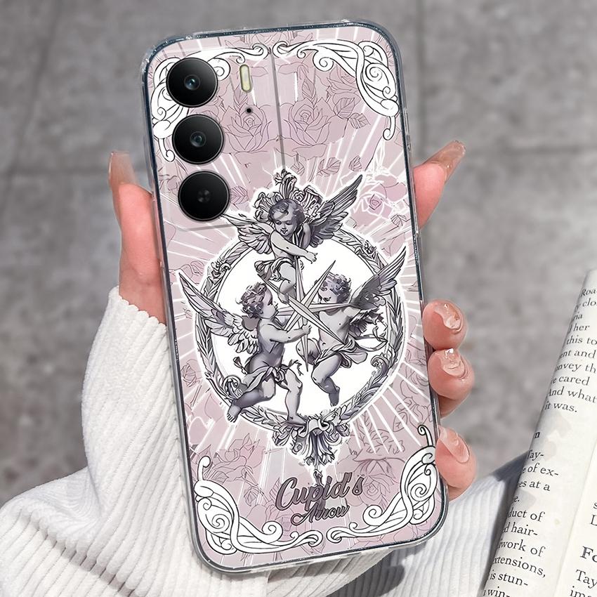 For Oppo Realme C75 C75x C71 C67 C63 C55 C35 C33 C21Y C20 C15 Clear Phone Covers Adorable Cat Patterns Screen Protector Dustproof Case For Oppo Casing