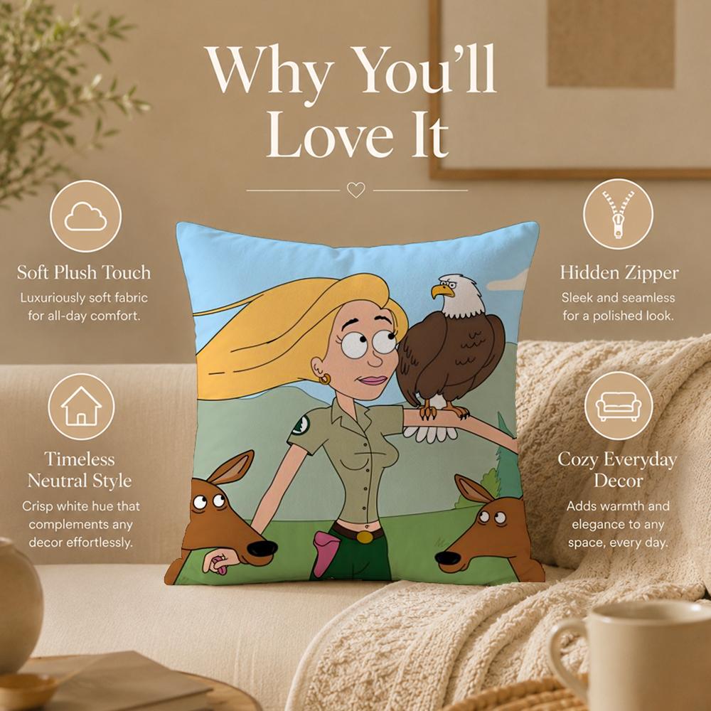 Cartoon B-BrickleberryS Cushion Cover Double-Sided Printed Pillow Cover Hypoallergenic Dust-Mite Proof