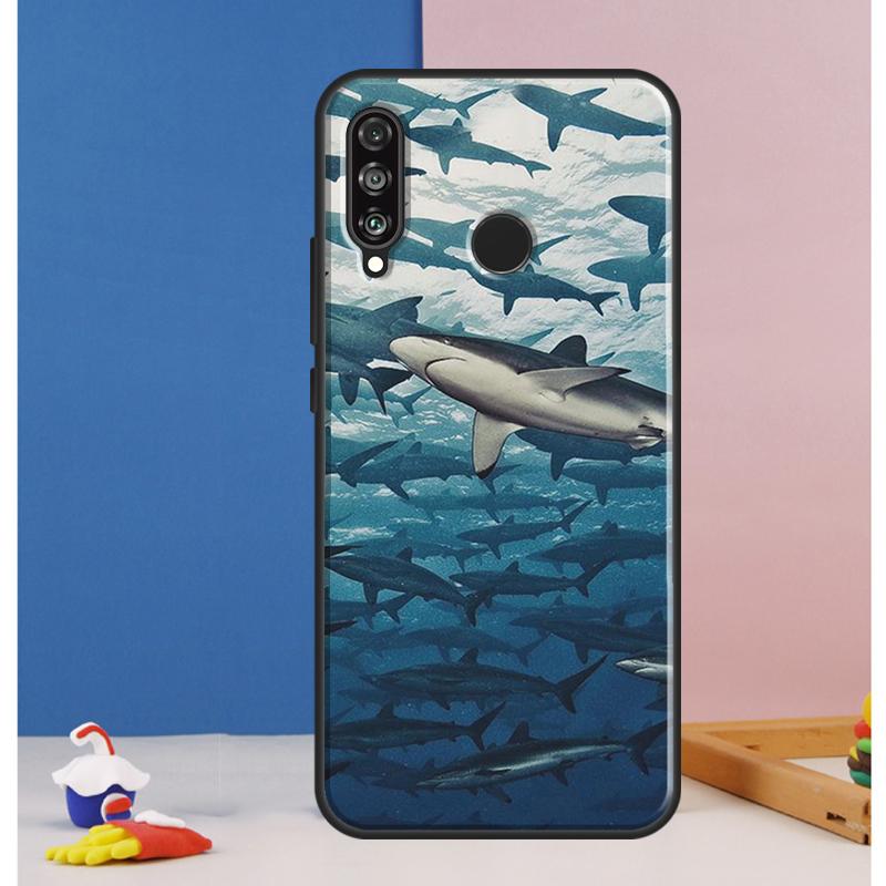 Ocean Shark Tooth Fish Case For Huawei Nova Y70 Y60 Y90 Y61 Y91 Y72 Y73 12s 12i 11i 8i 9 10 SE P30 P40 Lite P60 Pro