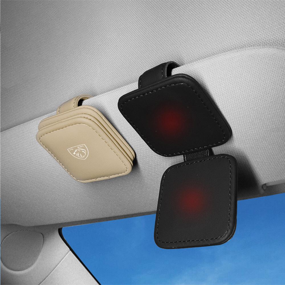 PU Universal Hanging Car Glasses Holder Strong Magnet Sunglasses Clip For Peugeot 3008 5008 208 407 406 4008 206 308 307 301 207