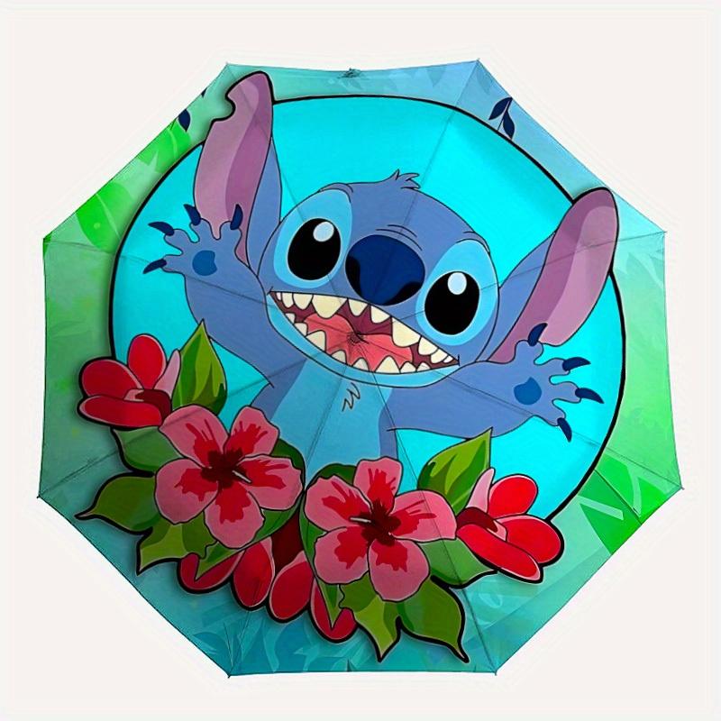 

1pc Stitch, Flowers Automatic Umbrella Durable Iron Frame & Plastic Handle, Sturdy Construction, Playful Design yy250821046