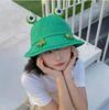 Japanese Style Cute Frog Fisherman Bucket Hat - Large Head Summer Sun Protection