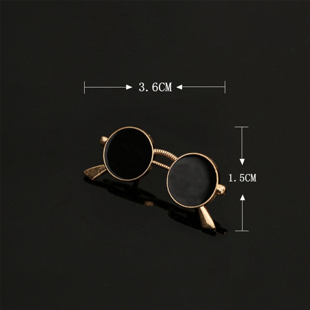 Retro Suit Accessories Sunglasses Shape Enamel Pins Shirt Brooch Collar Pins Badge Glasses Brooch