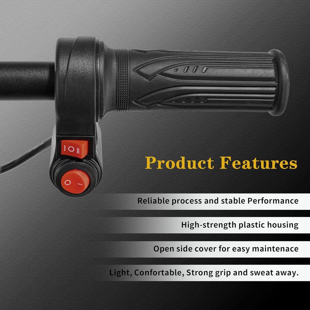 Electric Twist Throttle Grips, Electric Scooter Three Speed Throttle Handlebar, LED Battery Voltage Display Electric Bike Throttle Accelerator