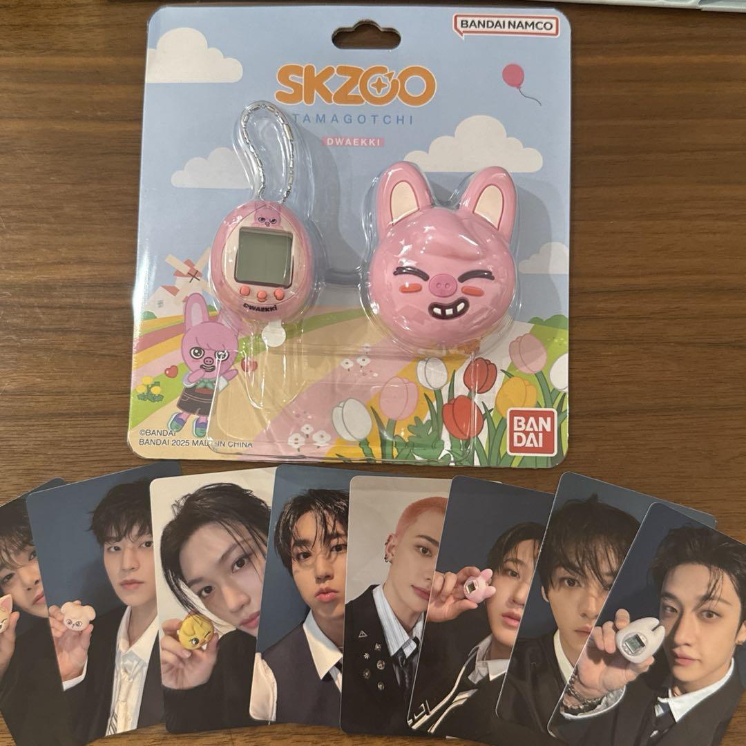 

[ВИКОРИСТАНО] Анонімна доставка SKZOO Tamagotchi + повний набір бонусних колекційних карток Dwaekki
