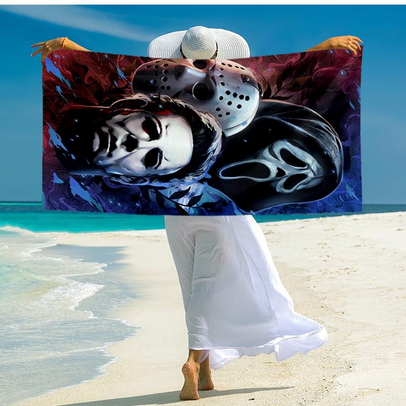Ultra-Soft Beach Towel with Halloween horror Theme,Ideal for Pool - Camping, Diving - Perfect Travel Essential, Vibrant Beach Towel.