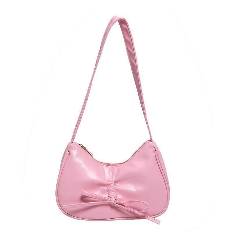Ballet style pleated armpit bag women's new fashion commuter shoulder bag solid color messenger bag tote bag