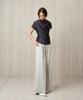 RE RHEE Pleated Wide Trousers Ecru