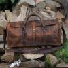 Handmade Full Grain Leather Duffel Bag: Vintage Travel Weekender