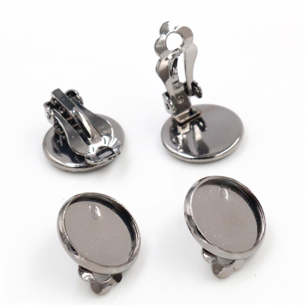 10mm 12mm 14-20mm 10pcs/lot Copper Ear Clips 8 Colors Plated ,Earrings Blank/Base,Fit 10-20mm Glass Cabochons,earring Setting