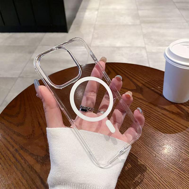 Apple 12/13 Magnetic Phone Case: Drop-proof, Strong Magnetic, Heat Dissipation, Transparent Design