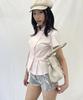 DIMANCHE Double Button Blouse (Pink)