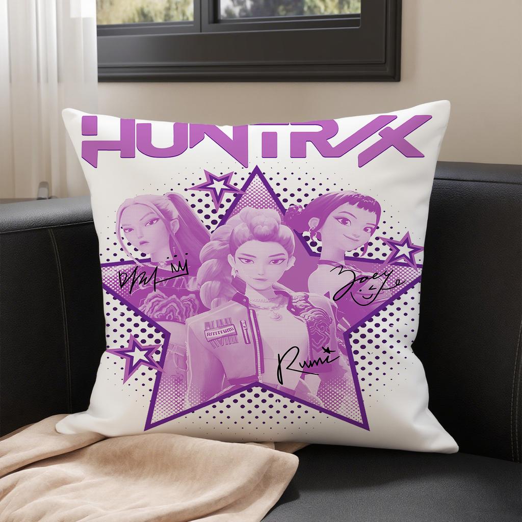 KPop Demon Hunters  Huntrx on the pillowcase: colorful anime patterns, super eye-catching fashion home decoration