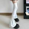 Y2k Stacking Micro Compression Bell Bottom Leg Warmers Y2K Punk Black White Over Knee for Women