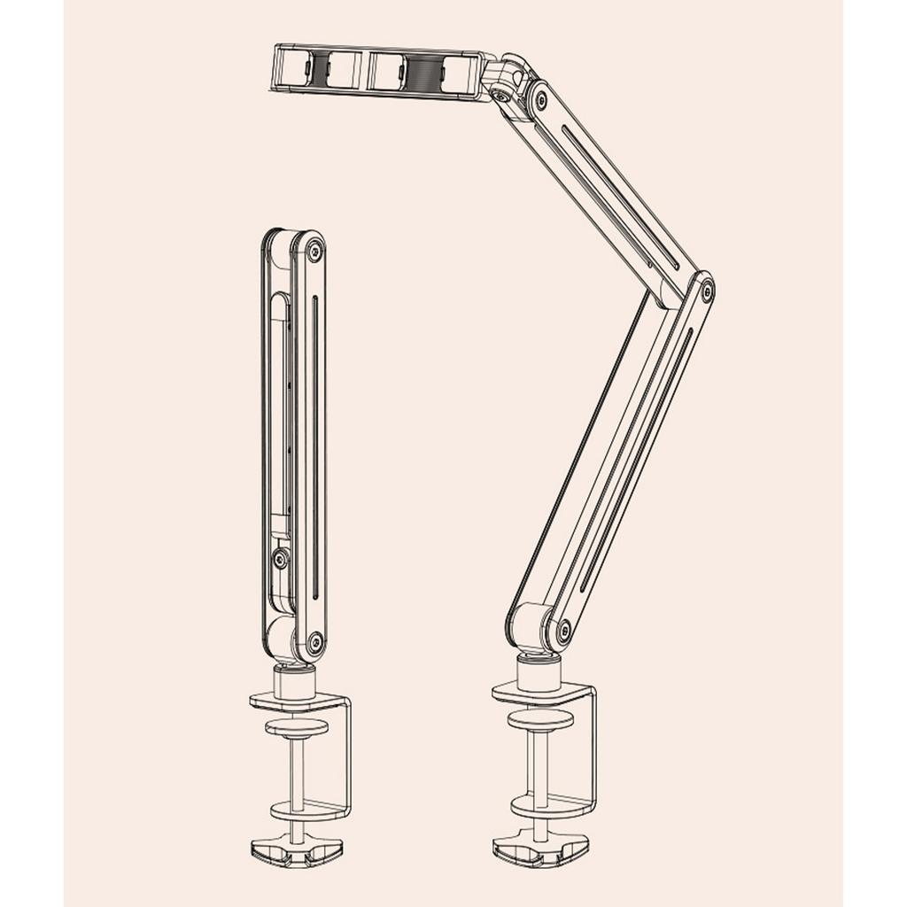 Foldable Tablet Stand Bedside Desktop Overhead Lazy Holder Portable Storage Dual Clamp Live Streaming Phone Stand