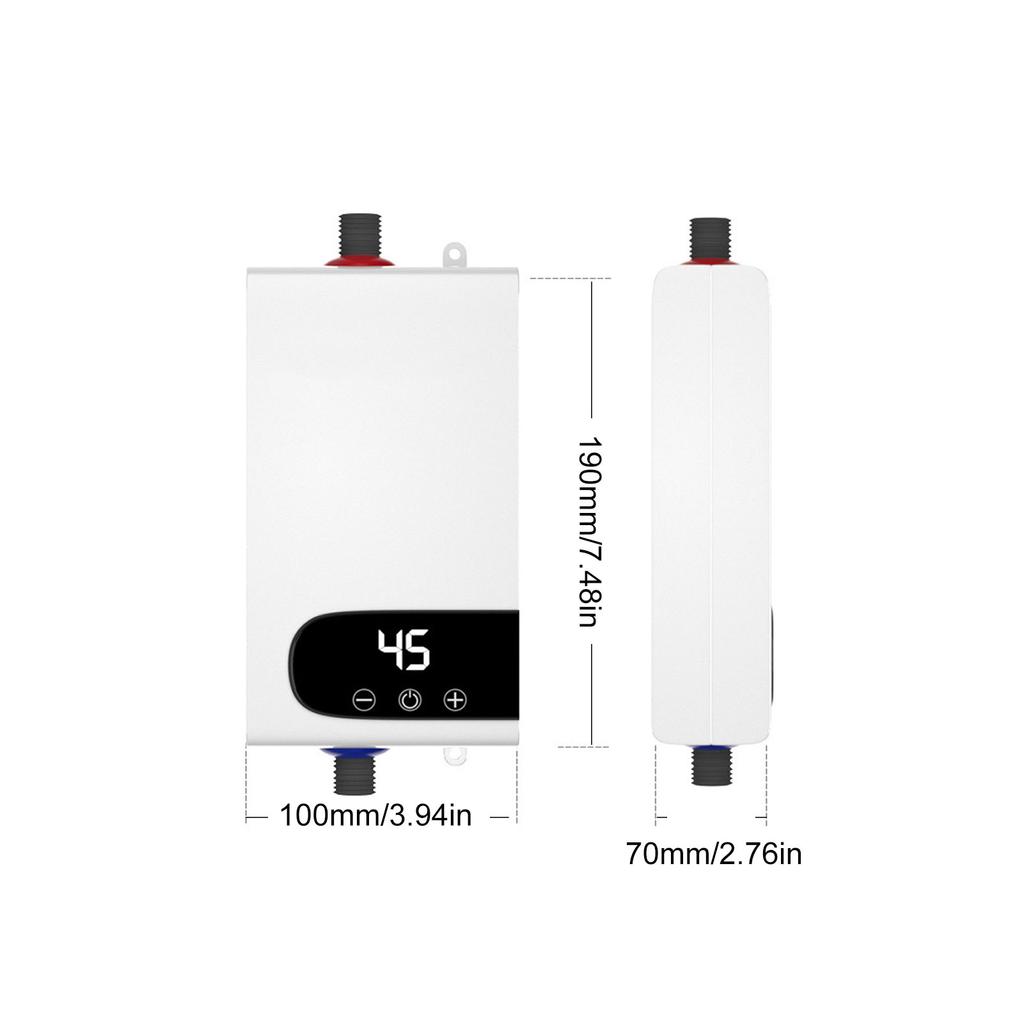 Tankless Water Heater, 5500W Electric Water Heater with LED Touchscreen, Compact Digital Temperature Control Hot Water System for Bathroom Kitchen