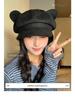Women's Sweet Bear Ears Suede Octagonal Beret - Cute, Versatile Autumn/Winter Hat for a Flattering Fit