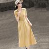 Lanseer V-Neck Short Sleeve Commuter Dress