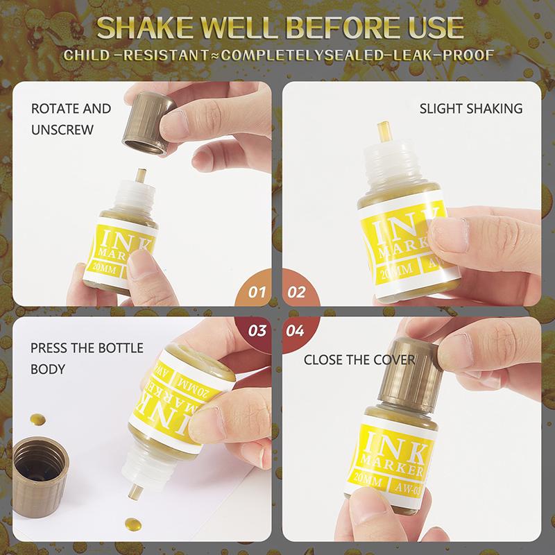 Metallic Marker Ink,Signature Pen Ink,20ml Additive Liquid,Gold,Silver Ink,Metallic Luster,Quick Dry,Waterproof,Non-Erasable