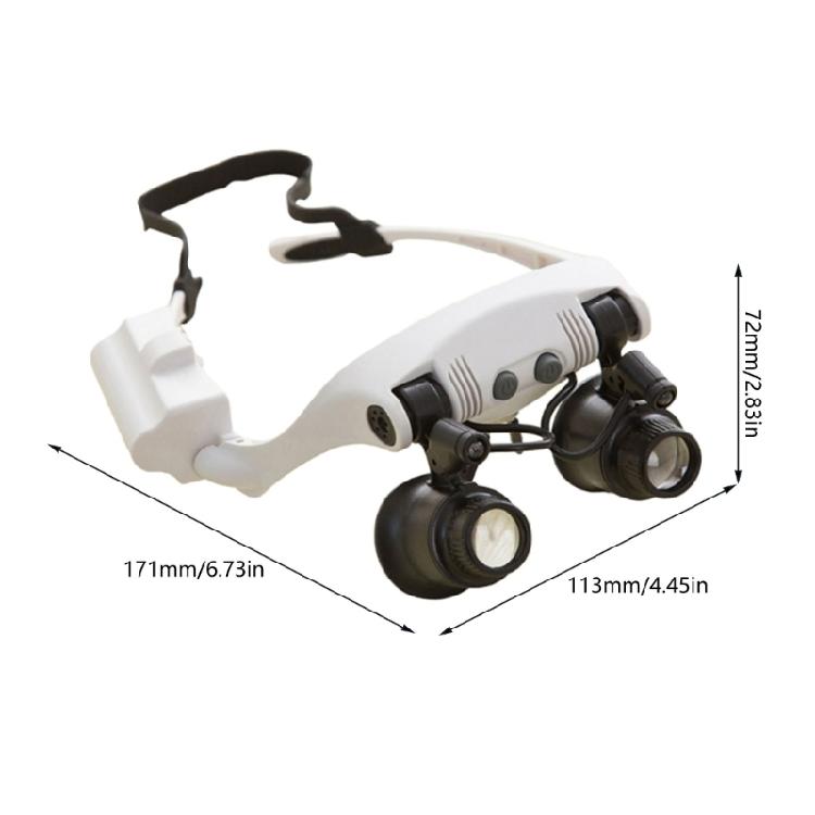 LED-Illumination Double Eyes Jewelry Magnifying Loupe Eyeglass Repair Tools