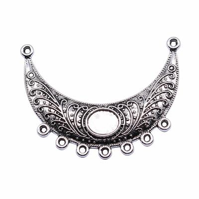 Antique Silver Color Necklace Connector 52x44mm Brand: WYISYWG 2Pieces Crafts Accessories