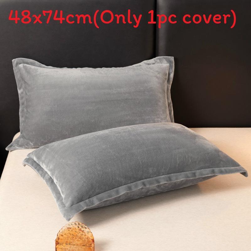 Modern Simplistic Doublesided Milk Velvet Pillowcase With Crystal Fleece For Home Comfort