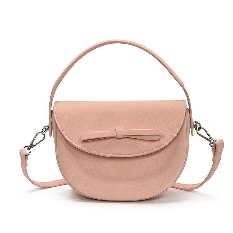 

Premium bag women s bag new summer versatile messenger bag fashion bow simple messenger saddle bag рожевий