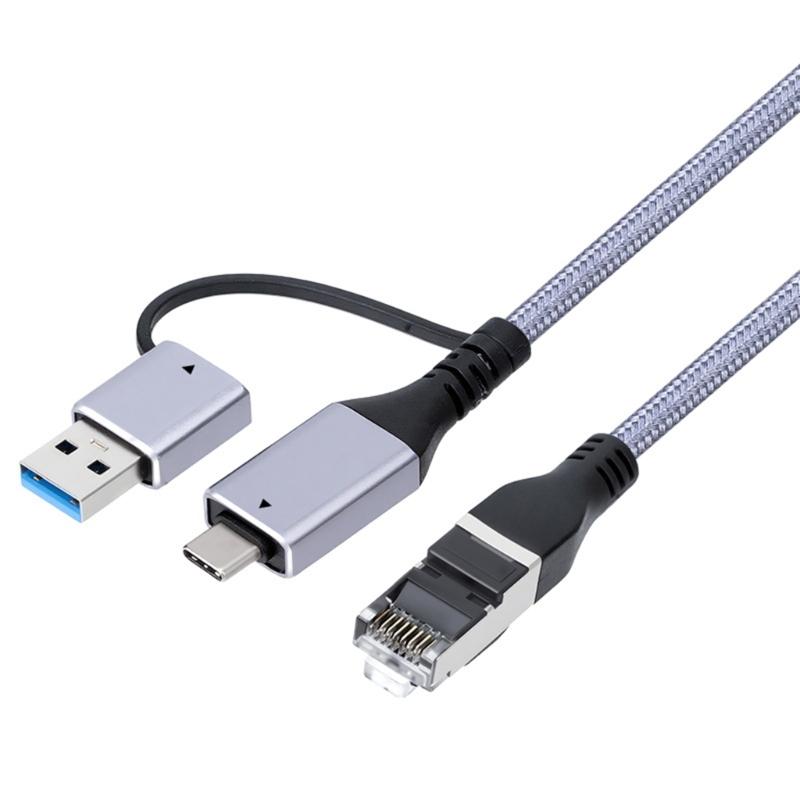 

Plugs And Play USB C To RJ45 Converters Cable Supports Gigabit Ethernet Speeds PVC Braideds Construction For Multiple Device Compatibility 1