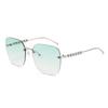 Pearl Embellished Metal Frame Square Sunglasses With Uv400 Protection For Fashionable Women