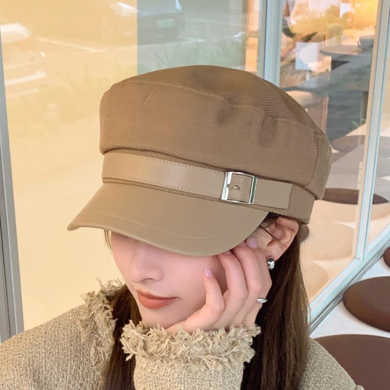 

Корейский стиль Осенне-зимняя кепка Newsboy для женщин: Шикарная, универсальная восьмиугольная шляпа в стиле берета и утконоса, подчеркивающая достоинства лица. M (56-58 cm) хаки