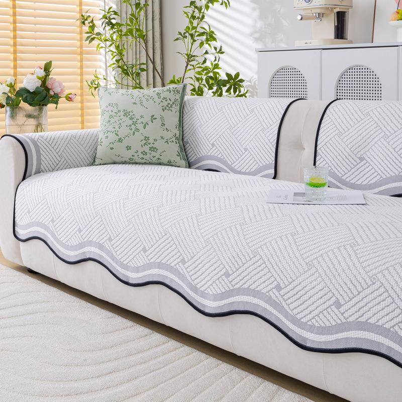 Special-Shaped Sofa Cushion Summer Ice Silk  New Cool Bean Non-Slip Seat Cushion Straight Row Sofa Cover