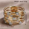 Huitan Multi-layered Two Tone Rings with Sparkling Cubic Zirconia Statement Daily Party Rings for Women Trendy Jewelry Drop Ship