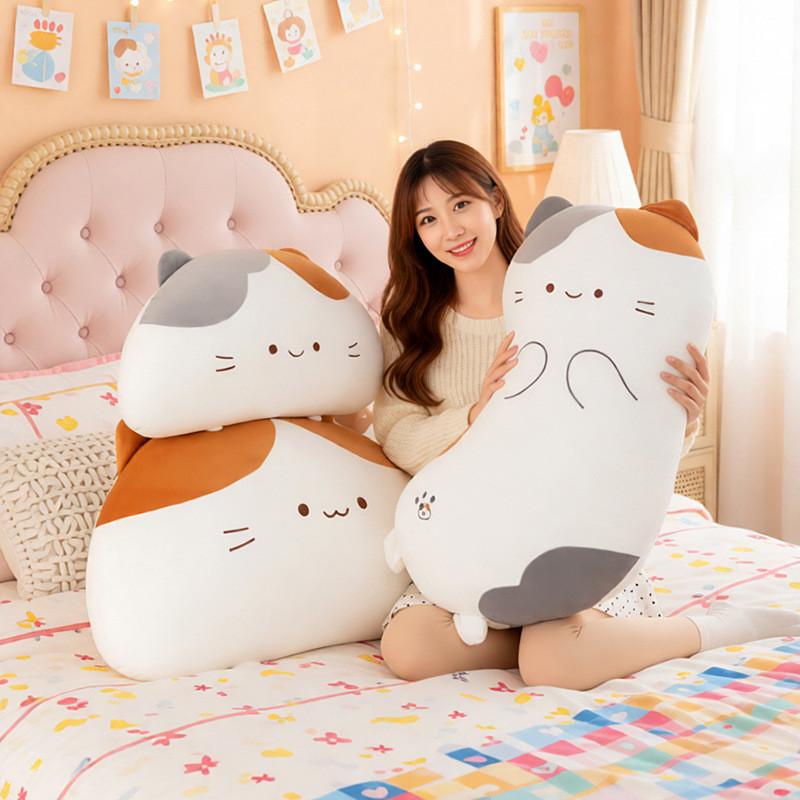 Plush Cat Pillow Large Long Body Office Nap Cushion Girls Gift For Restful Sleep