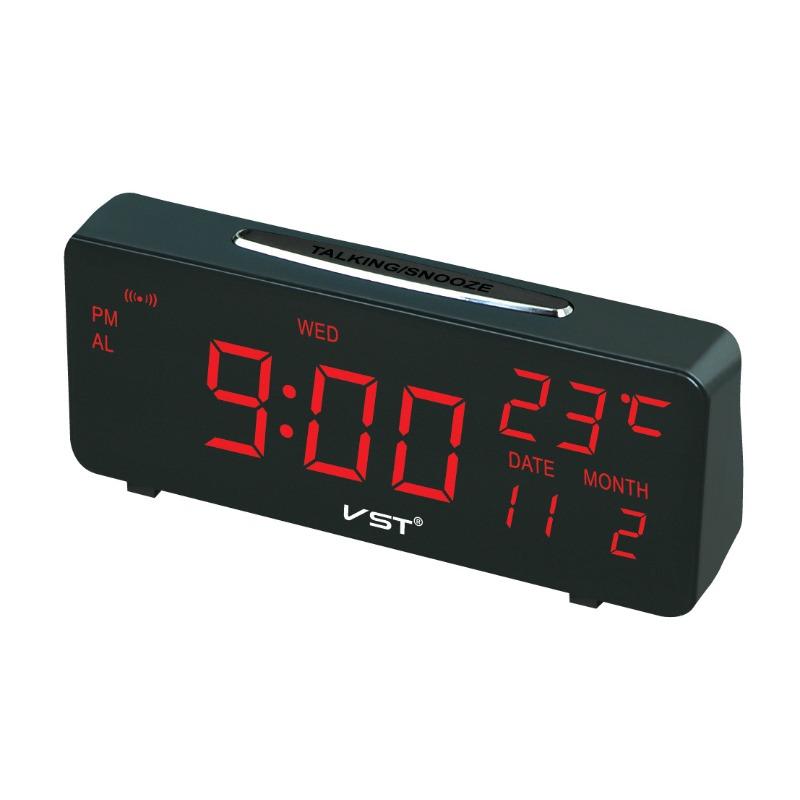 Perpetual Calendar Natural Sound Alarm Clock with Hourly Timer Function LED Electronic Meter Plug In Luminous Clock LED Clock