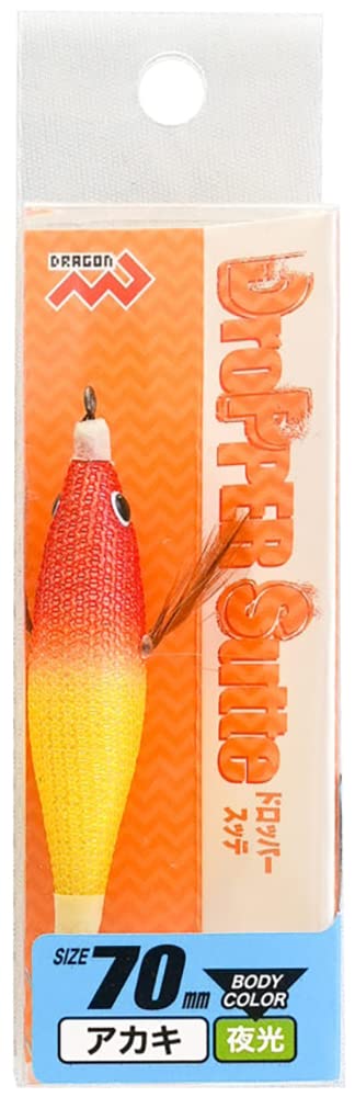MARUSHINGYOGU Dragon Dropper Squid Jig Akaki 70mm (Luminous)