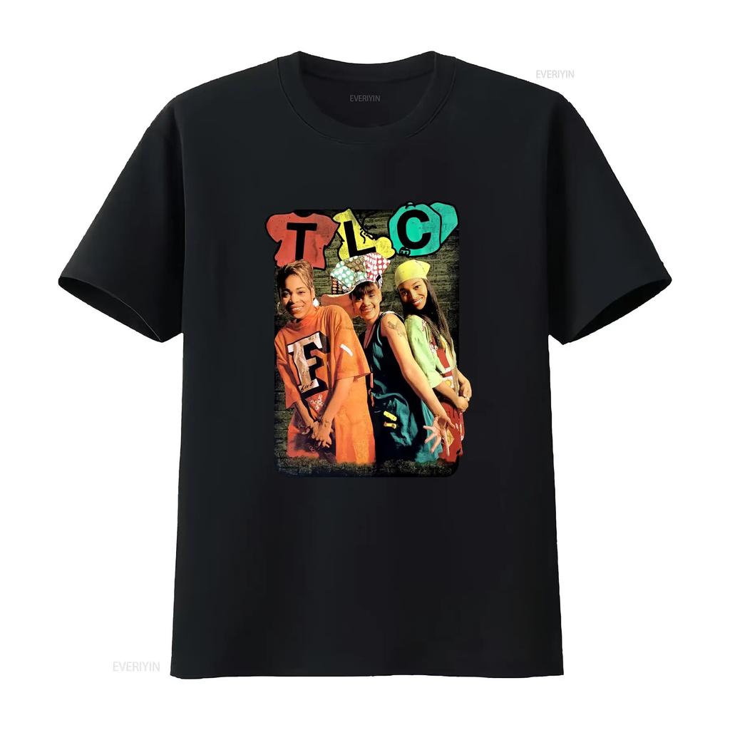 TLC T-Shirt No Scrubs Schwarz Damen Größe L Abgeschnittene Ärmel vintage gewaschen Streetwear Grafik