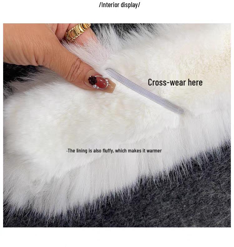 Korean Style Double-Sided Faux Fox Fur Neck Gaiter Scarf