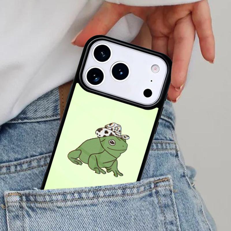 Cartoon Frog Phone Case for iPhone 16e 15 14 13 12 17 Pro Max Plus Air 17pro Cover Coque
