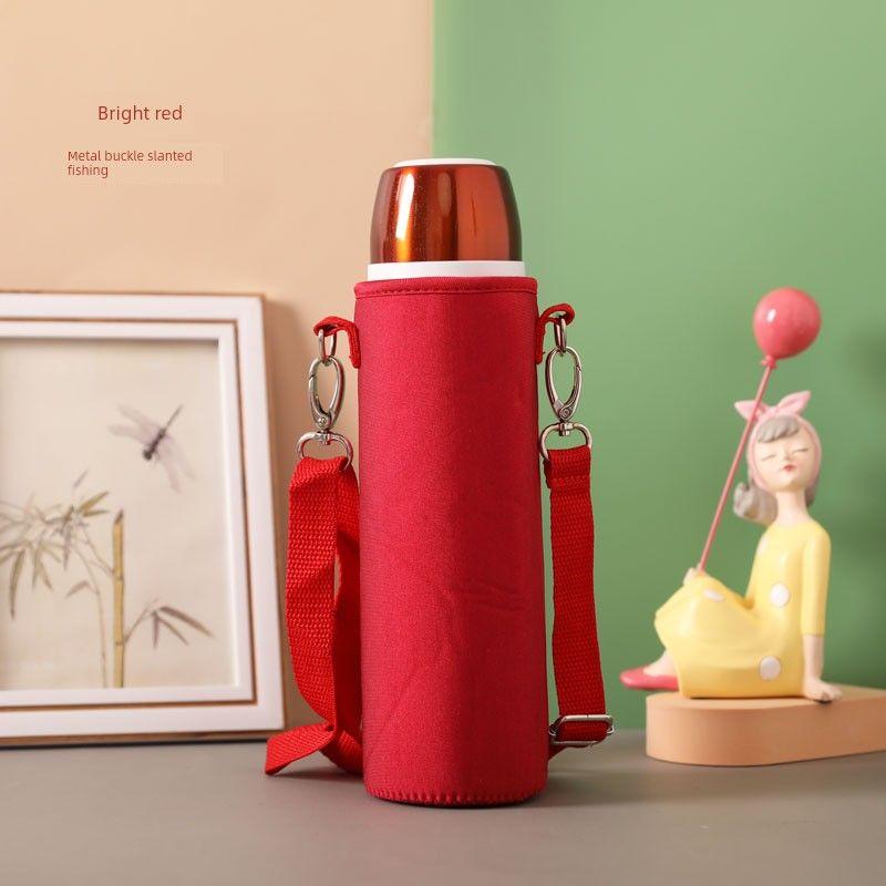 Baihui 500ml Large-Capacity Thermos Cup Cover for Adults, Portable Hand-Held Cross-Body Protective Cover, Anti-Fall