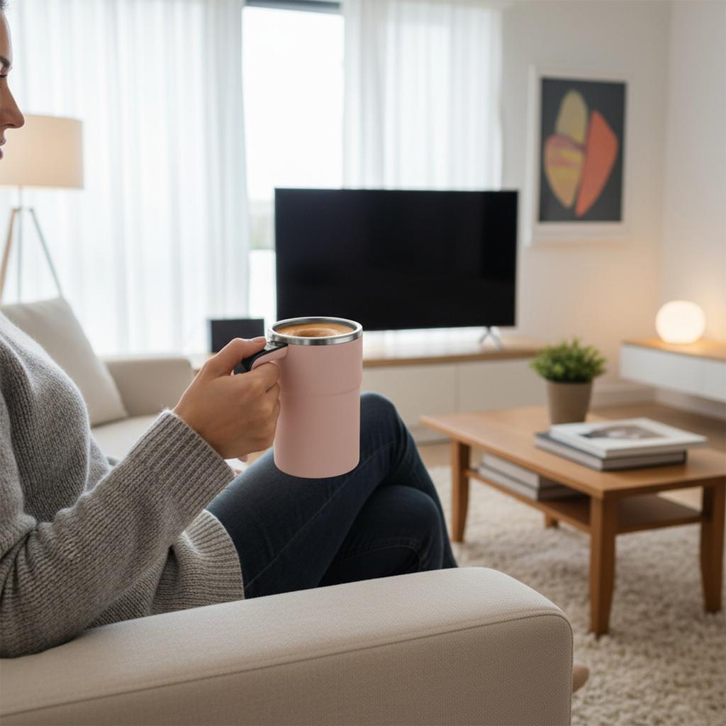 380ML Electric Coffee Self Mixing Mug Temperature Display BPA-free Coffee Stirring Mug Rechargeable Automatic Magnetic Cup