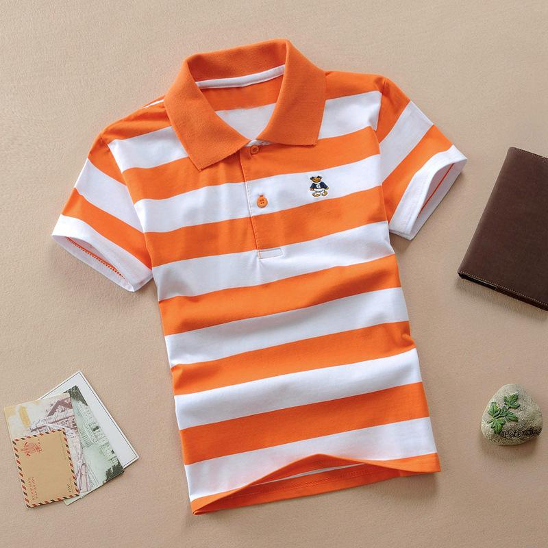 Children's Summer Polo Shirt - Pure Cotton, Short Sleeve, Ages 1-13, Customizable Lapel T-Shirt
