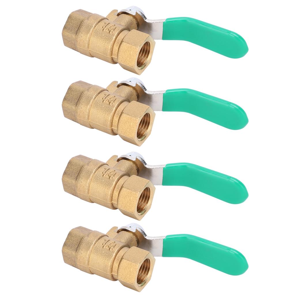 4pcs 1 4in Female Thread Ball Valve Thicken Brass Drain Shut Off Switch Water Pipe Plumbing Systerm