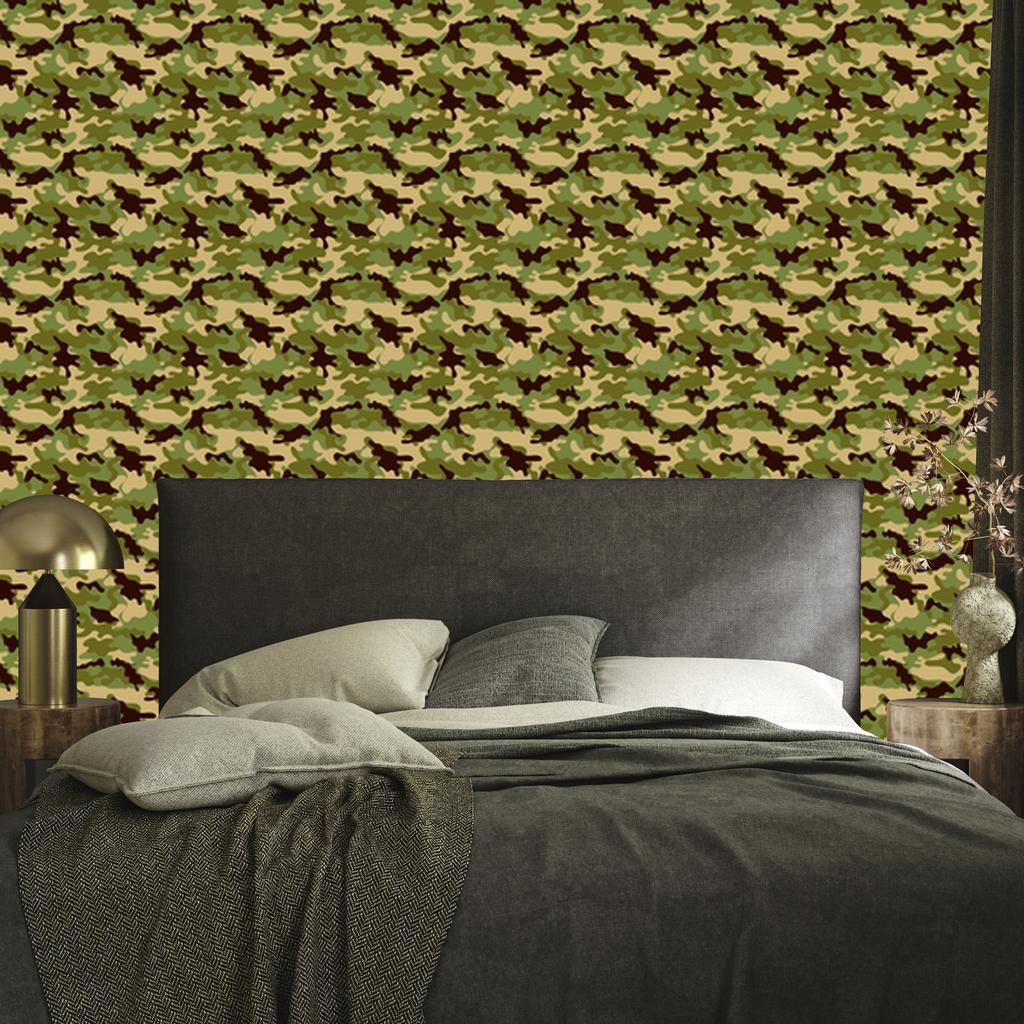 Military Camouflage Wallpaper Yellow and Ochre for Living Room and Bedroom 50x1000