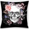 Seria Flori Cranii Modă Model Imprimat Pernă Pătrată Moale Husa Husa Pernă Poliester Decor Cameră de Zi Casă,(2)