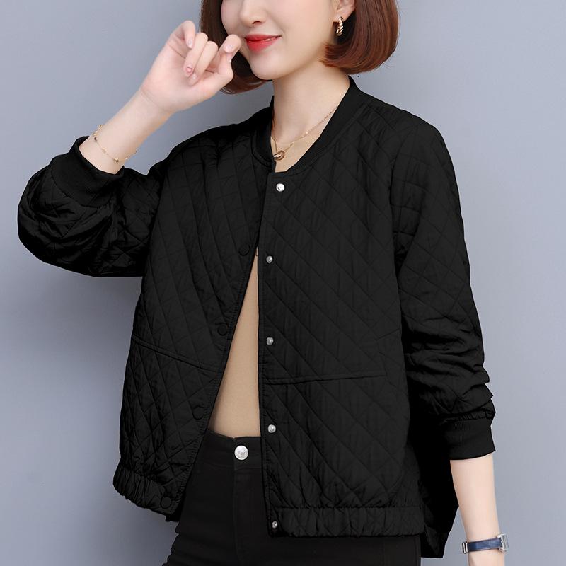 Women's Plaid Long-Sleeve Baseball Jacket, Spring/Autumn 2024 European Style Fashion.