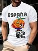 SpringSummer New Mens and Womens 82 Spanish Mascot 1982 Football Printed Cotton Tshirt Casual Short Sleeve Round Neck Tshirt