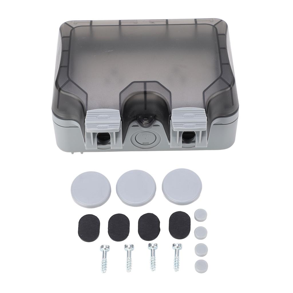 Outdoor IP66 Waterproof Wall Power Socket 2 Sockets Rainproof Charging Outlet   15A